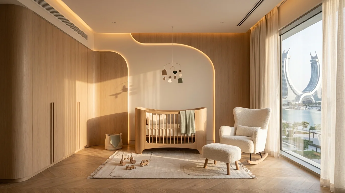 Circadian ceiling lighting scheme with indirect warm perimeter cove in West Bay